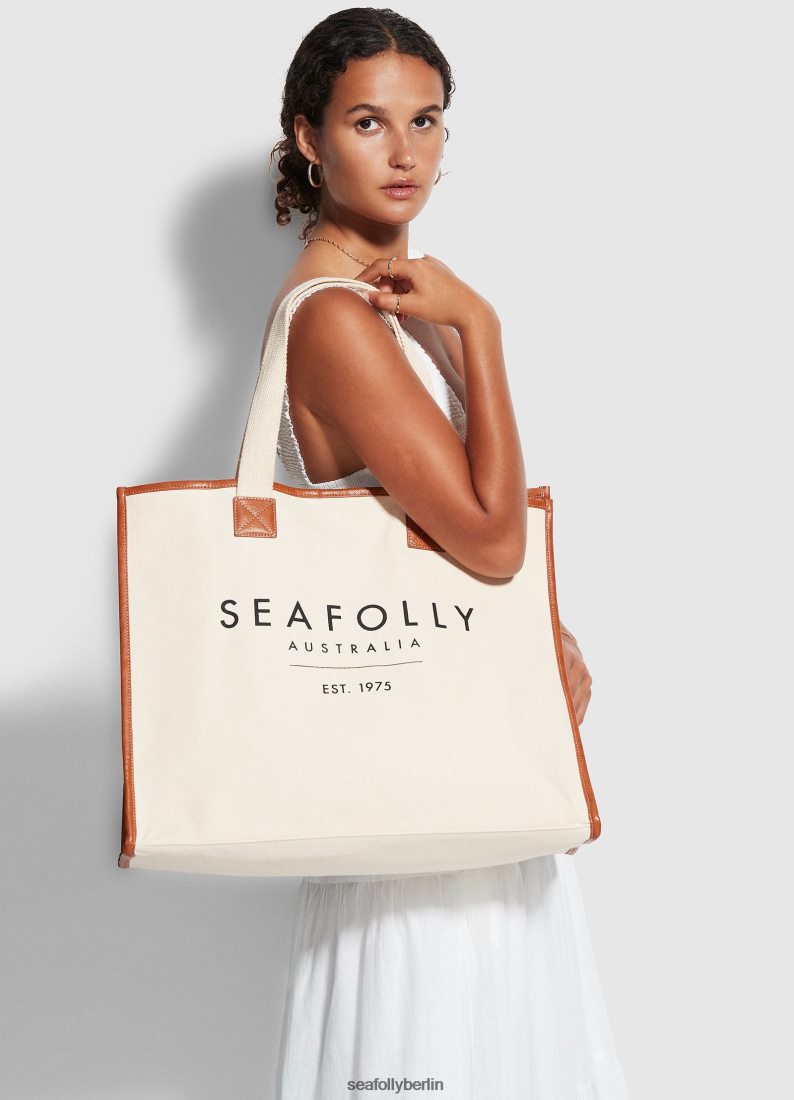 Zubehör Seafolly Canvas-Einkaufstasche Sand Frauen 6RVZTV763