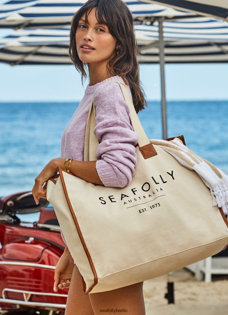 Zubehör Seafolly Canvas-Einkaufstasche Sand Frauen 6RVZTV763