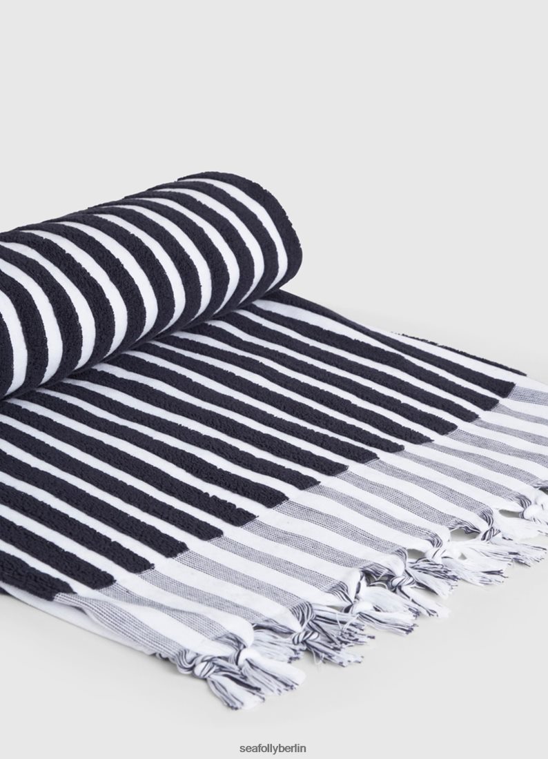 Zubehör Seafolly Handtuch mit Marina-Streifen echte Marine Frauen 6RVZTV776