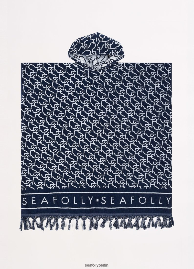 Zubehör Seafolly SF-Monogramm-Handtuchponcho echte Marine Frauen 6RVZTV774