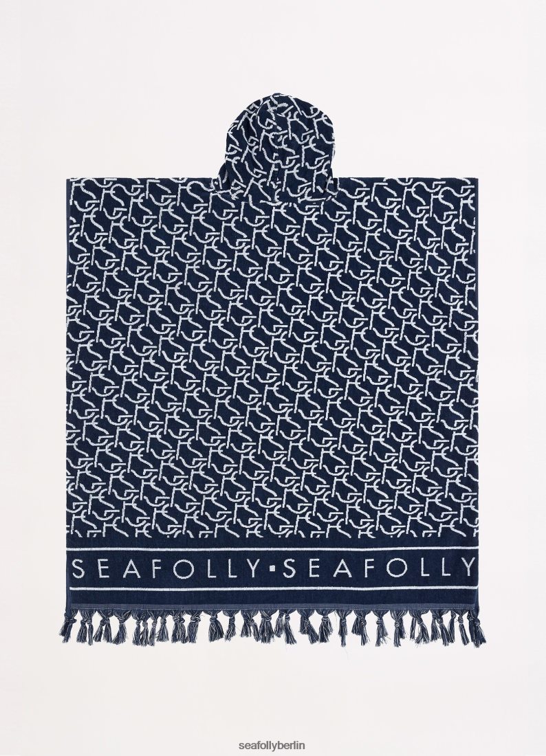 Zubehör Seafolly SF-Monogramm-Handtuchponcho echte Marine Frauen 6RVZTV774