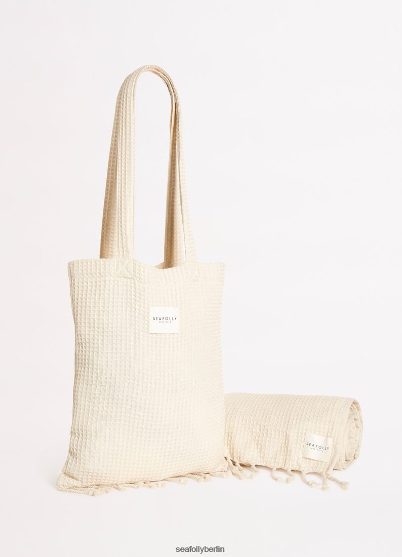 Zubehör Seafolly Waffelhandtuch- und Tragetaschenset Sand Frauen 6RVZTV770