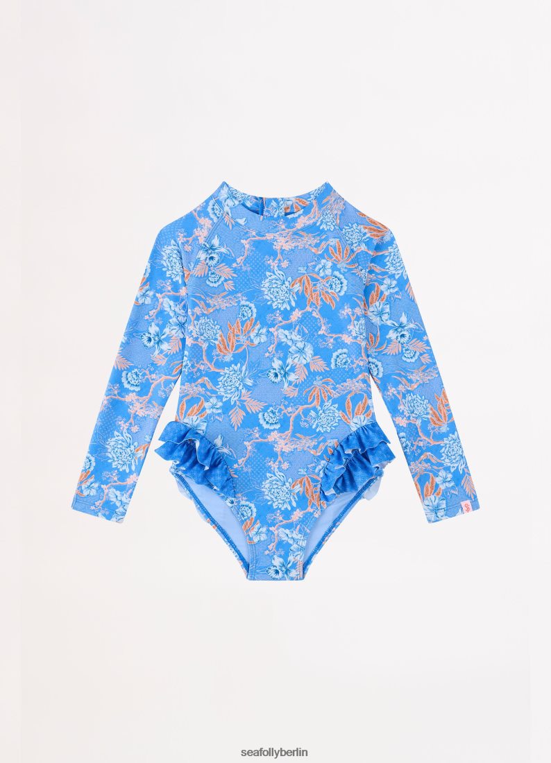 Badebekleidung Seafolly Fuji Girls Rüschen-Hüft-Paddelanzug Blau Kinder 6RVZTV789