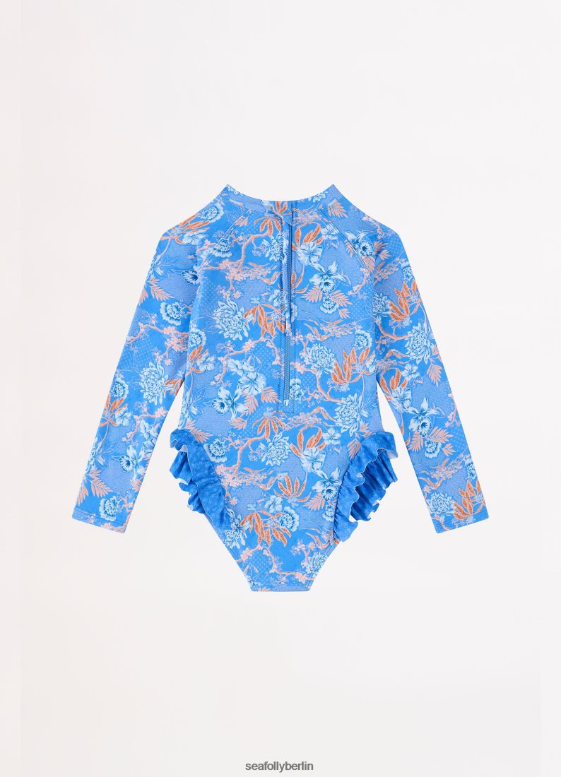 Badebekleidung Seafolly Fuji Girls Rüschen-Hüft-Paddelanzug Blau Kinder 6RVZTV789