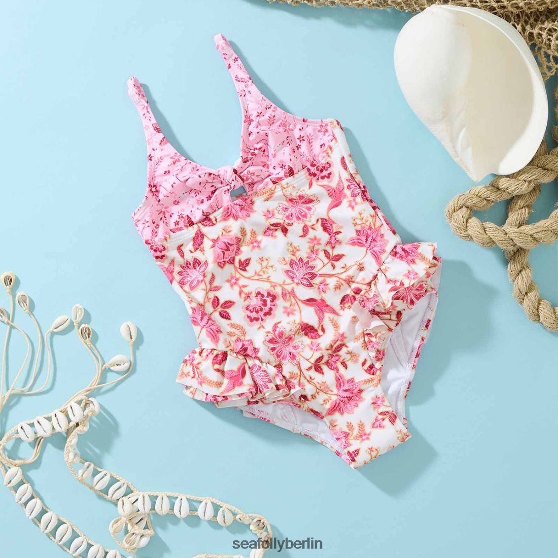 Badebekleidung Seafolly Seidenstraßen-Girls-Krawatte vorne, einteilig würzen Kinder 6RVZTV792