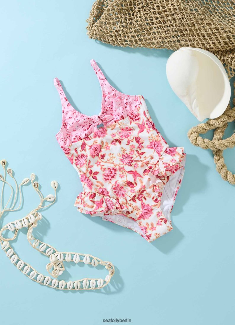 Badebekleidung Seafolly Seidenstraßen-Girls-Krawatte vorne, einteilig würzen Kinder 6RVZTV792