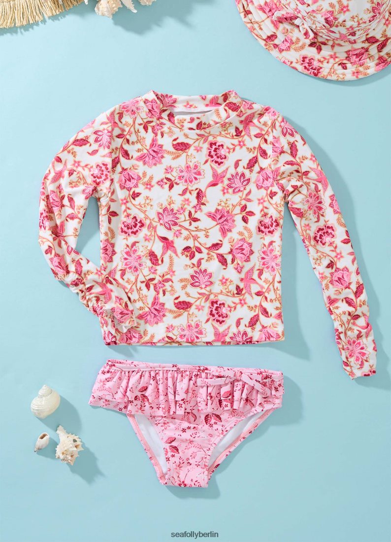 Badebekleidung Seafolly Silk Road Mädchen-Rüschen-Slip-Surf-Set würzen Kinder 6RVZTV799