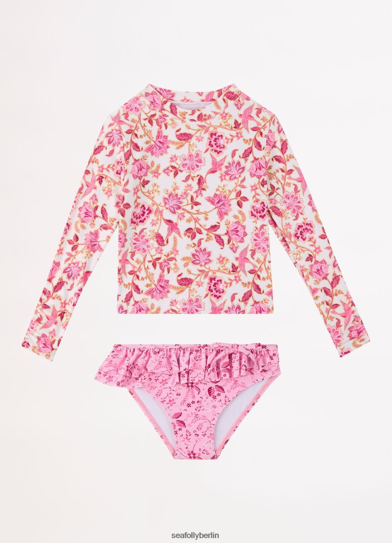 Badebekleidung Seafolly Silk Road Mädchen-Rüschen-Slip-Surf-Set würzen Kinder 6RVZTV799