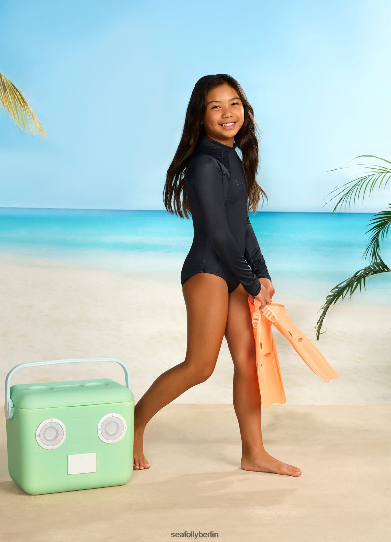 Badebekleidung Seafolly Unentbehrlicher Paddelanzug für Mädchen Schwarz Kinder 6RVZTV798